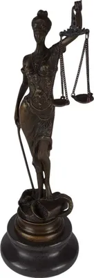 Produktbild von Bronzeskulptur Bronzefigur Justitia Richterin Recht Anwalt Schwert Waage