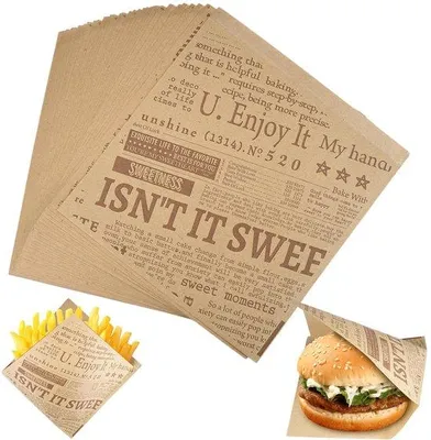 Obrázok produktu pre 100 ks vrecúšok na hamburgery odolných voči vode a oleju, 18 x 18 cm