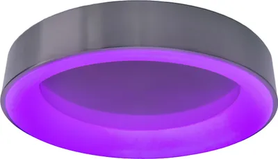 Produktbild von Näve Leuchten LED / CCT / RGB Deckenleuchte "MULTO" Ø: 46,5cm LED / CCT / RGB Deckenleuchte "MULTO" Ø: 46,5cm Deckenleuchten - LED / CCT / RGB Deckenleuchte "MULTO" Ø: 46,5cm, Deckenlampe im Functional Style, aus Metall und Kunststoff in nickelmatt, 8 cm hoch, Ø 46,5 cm, inkl. LED – dimmbar – CCT-Wechsler – RGB-Farbwechsler – Nachtlichtfunktion – Fernbedienung – Inkl. Memoryfunktion