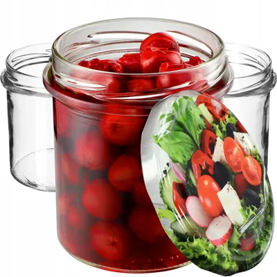 Immagine prodotto di Vasetti per marmellata KADAX 350ml, fi82 mm, vasetti per conserve con coperchio a vite, vasetti per miele, vasetti per conserve