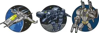 Produktbild von Schneiders Schulranzen-Zubehör Patches 3 teilig Space Robots schwarz