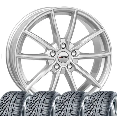 Image de 4 roues d'hiver, jeux de roues complets pour VW Arteon, Beetle, Caddy, Golf VII, Passat, Sharan, Touran, 8x18, pneus Skara SIL 225/45 R18 95V Hankook