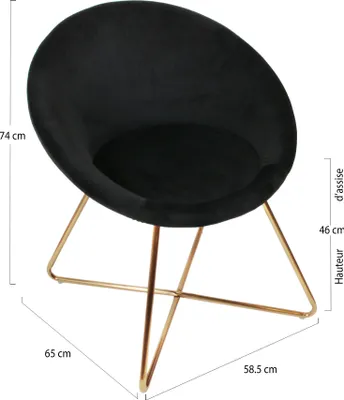 Image de Fauteuil - HOME DECO FACTORY - Karl - Chic - Noir