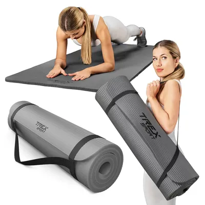 Produktbild von TREX SPORT Gymnastikmatte Fitnessmatte 2cm TX-029NGM | Yogamatte Pilates 190×80×2cm | Trainingsmatte rutschfest, wasserdicht | Sportmatte grau