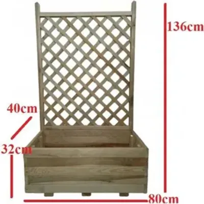 Obrázok produktu pre Box na kvety s mrežovou lezeckou pomôckou na lezenie kvetináč kvetináč drevený 80x136cm