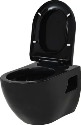 Produktbild von dkd-home-decor Wand-WC Keramik Schwarz 36 x 50 x 41,5 cm mit Absenkautomatik