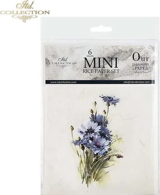 Immagine prodotto di ITD carta di riso per decoupage SET carta artigianale, fiori di campo, fiordalisi RSM075