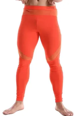 Image de Legging de compression pour hommes - Respirant et confortable - Orange