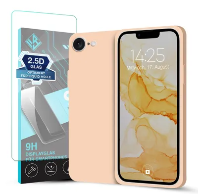 Produktbild von Hülle für Apple iPhone 17e mit 9H Displayglas Displayschutz Case Cover Bumper Smartphone Softgrip Schutzhülle Farbe: Rosa