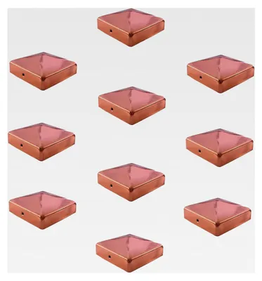 Produktbild von 10 Stück Pfostenkappen Kupfer Abdeckkappen für Pfosten Pyramide 121 mm 12x12 cm