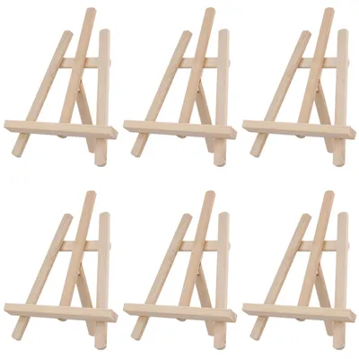 Produktbild von Mini Staffelei Miniaturstaffelei Bilderständer - Naturholz Kiefer - 21 x 28 cm - 6 Stück - Für Malerei und Fotopräsentation