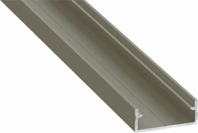 Obrázek produktu pro LED pásek z hliníkového profilu Inox | typ DUAL | s koncovým krytem a montážním držákem | černý kryt | 1m