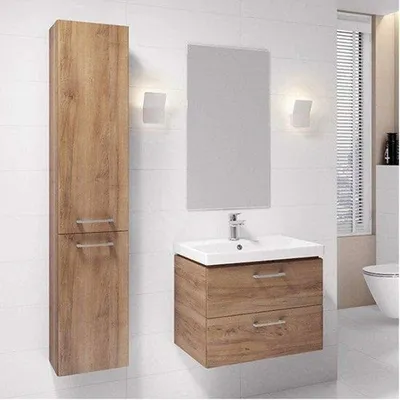 Immagine prodotto di Mobile da bagno alto in rovere 30 x 150 cm - Comò da bagno, mobili da bagno, mobile da bagno con ante, mobile da bagno alto