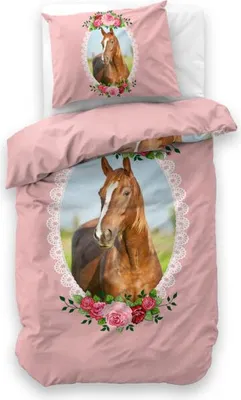 Productafbeelding van Little Monster Cute Horse Roze 140 x 200/220 cm