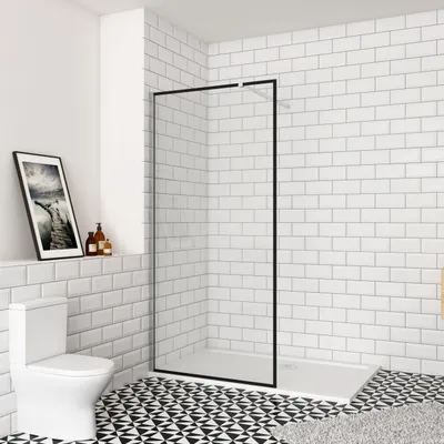 Produktbild von Duschabtrennung Walk In Dusche (880-900mm)90x200 cm Duschtrennwand 8mm Nano Glas Duschwand mit 73-120cm Stabilisator