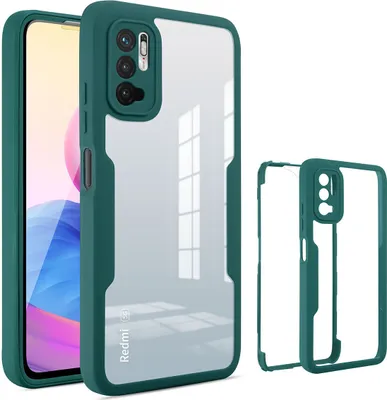 Produktbild von Redmi Note 10 5G Schutzhülle, Eingebautem Displayschutz 360 Grad Komplettschutz Handyhülle für Xiaomi Redmi Note 10 5G Grün