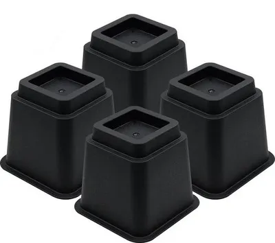Produktbild von JustValue Möbelerhöher 4er-Set Schwarz – 13 cm – Max. 600 kg – Modernes Design