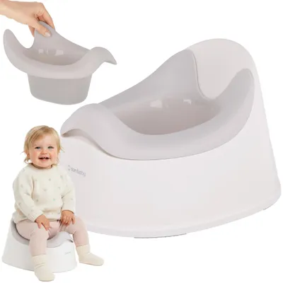 Produktbild von Sun Baby Anti-Rutsch-Töpfchen mit herausnehmbarem Einsatz, stabil, Weiß und Grau