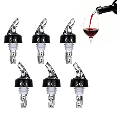 6er Set Dosierausgießer 6 cl für Flaschen, Kunststoff, auslaufsicher