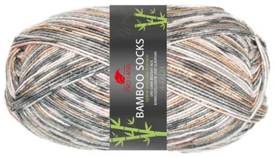 Produktbild von Pro Lana BAMBOO SOCKS color 100 g seidenweiche und vegane 4-fach Sockenwolle 400 m Farbe 966 - grau/apricot color