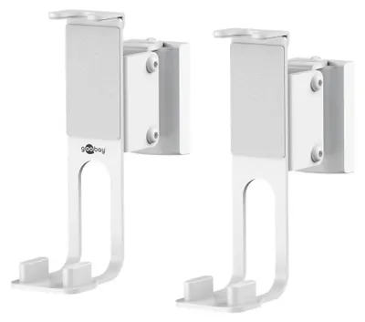Image de Goobay 71348 Basic Support mural pour haut-parleurs One Sound Flex, blanc - 2 pièces, compatible avec le Sonos One et le Sonos One SL, support pour haut-parleurs sûr et entièrement flexible