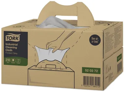 Image de tork 520372 TORK chiffons de nettoyage industriels, 415 x 355 mm, gris