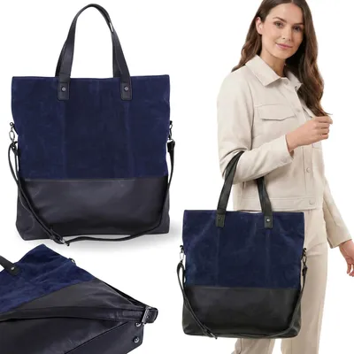 Produktbild von Große Damenhandtasche SHOPPER, geräumige Handtasche für die Arbeit mit langem Riemen