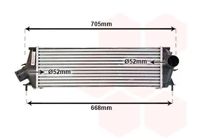 Produktbild von VAN WEZEL 43004456 Ladeluftkühler LLK für OPEL Vivaro A Kastenwagen (X83) Turbo Intercooler