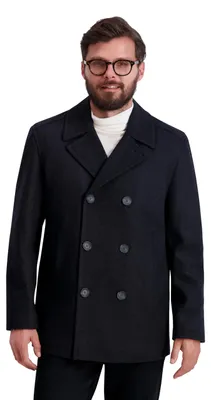 Produktbild von Nautica Herren Klassischer zweireihiger Pfau Erbsenmantel, Dunkelgrau, XXL