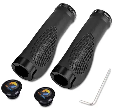 Productafbeelding van Fietsgrepen, 1 paar, ergonomisch, antislip, zwart, schroefgrepen, geschikt voor mountainbikes en crossfietsen