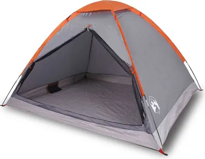 Produktbild von vidaXL Kuppel-Campingzelt 2 Personen Grau und Orange Wasserdicht