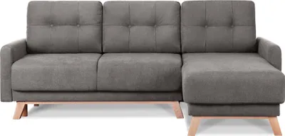 Obrázek produktu pro Pravá rohová pohovka Konsimo s rozkládací plochou "VISNA", šedá, tkaná látka, skandinávská, 228x79x165