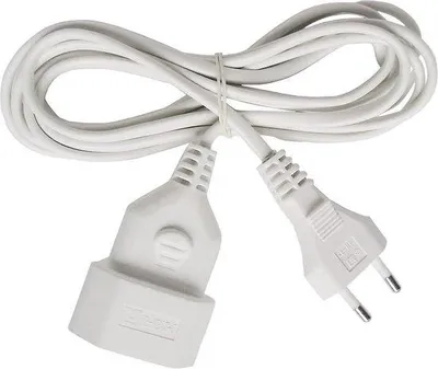 Image de Rallonge en plastique de 5 m pour usage intérieur - Blanche