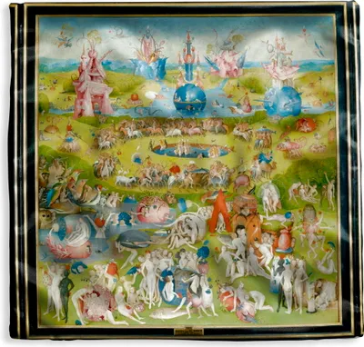 Obrázek produktu pro MuchoWow® Povlak na polštář - 45x45 - Zahrada rozkoší - obraz Hieronymus Bosch - Dekorační povlak na polštář