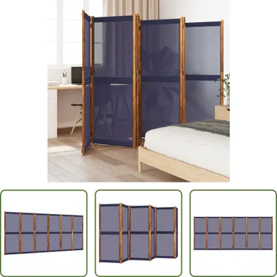 Image de The Living Store 6-pc. Paravent bleu foncé 420x180 cm