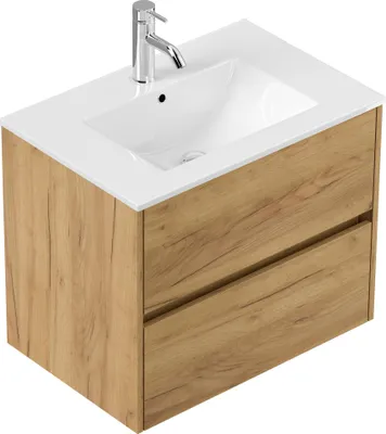 Produktbild von Badmöbel Taifun & Waschtisch 70cm 2 Greifraum SoftClose Auszüge eiche gold : Eiche Gold Varianten: Eiche Gold