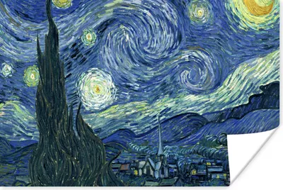 Produktbild von MuchoWow® Poster Sternennacht - Gemälde - Alte Meister - Vincent van Gogh 60x40 cm - Schlafzimmerdekoration