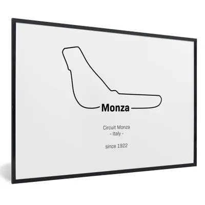 Produktbild von MuchoWow® Gerahmtes Poster Formel 1 - Monza - Rennstrecke 90x60 cm - Poster mit Schwarzem Bilderrahmen Wandposter Rahmen Foto Bilder - Fotorahmen - Foto-Plakat