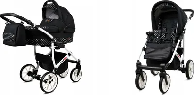 Produktbild von BabyLux® Largo | 2in1 Kinderwagen Set | White Dots | Kombikinderwagen | Kinderwagenset | Buggy +