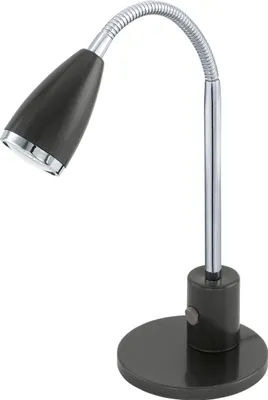 Produktbild von EGLO Tischlampe Fox, 1 flammige Tischleuchte, Klassisch, Schreibtischlampe aus Stahl, Bürolampe in Anthrazit, Chrom, GU10 Fassung
