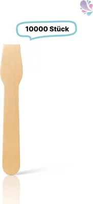 Produktbild von Eislöffel, Eisspaten Holz, Flach, 10.000 Stück, 96mm, stabil, Einweg, to go