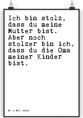 Produktbild von Mr. & Mrs. Panda Bild Ich bin stolz, dass... DIN A4 - Weiß - Geschenk, Oma, Großmutter, stolz, drucke, schöner Spruch, Enkel Geburt, Wanddeko, Plakat, Wandbild, Sprüche