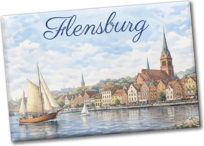 Produktbild von Hafenstadt Flensburg Souvenir Magnet für Küstenliebhaber