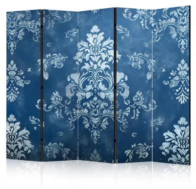 Obrázok produktu pre Jednostranný paravent, 5-dielny, predelenie miestnosti, skladacie, s elegantnými ornamentami, rozmer 225 cm x 172 cm