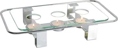Image de Réchauffeur en verre pour thé et café avec 3 ouvertures et une bougie
