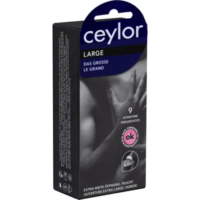 Produktbild von Ceylor Large, Männliches Kondom, weich, Transparent, Latex, 55 mm, 9 Stück(e)