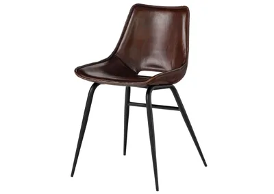 Image de MASSIVMOEBEL24 | Chaise 47x49 Cuir Brun IRON LABEL #22