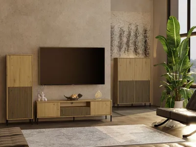 Produktbild von Modernes TV Lowboard 160 cm mit Schublade und Stauraum