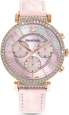 Produktbild von Swarovski 5580352 Damen-Armbanduhr, Roségold-Gehäuse, Leder-Armband