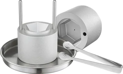 Zdjęcie produktu dla SucceBuy Ice Diamond Press, wyciskarka do lodu o średnicy 6,1 cm, aluminium lotnicze, zestaw do wyciskania lodu ze szczypcami i tacką ociekową, do whisky, koktajli, burbona, na imprezy i święta